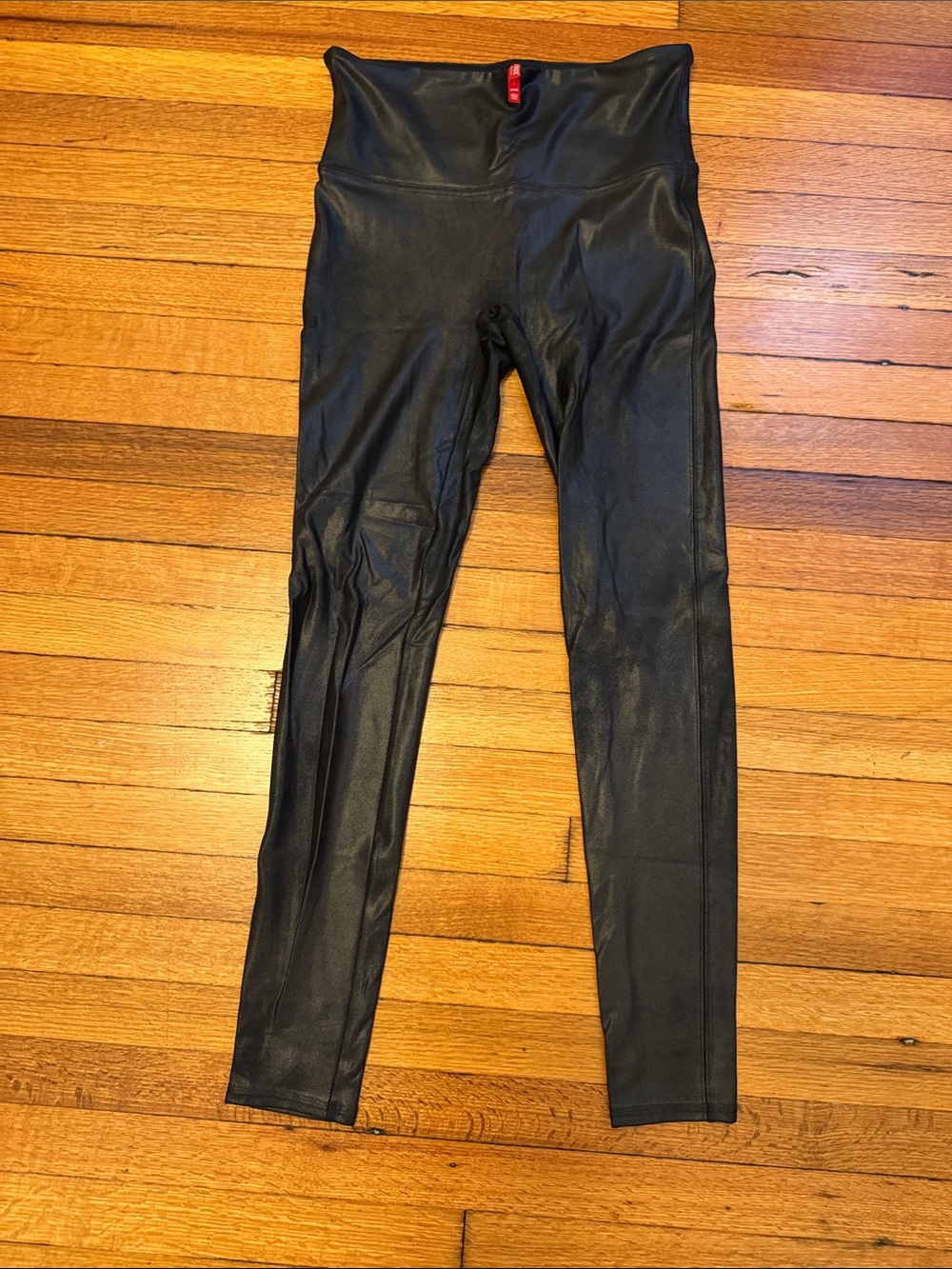SPANX Black Faux-Leather High-Rise Leggings